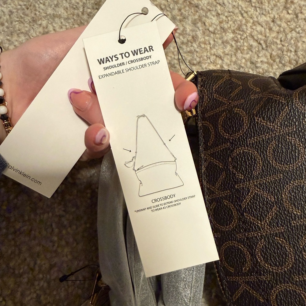 Calvin Klein Dark Brown CK Pattern Crossbody Bag - image 3